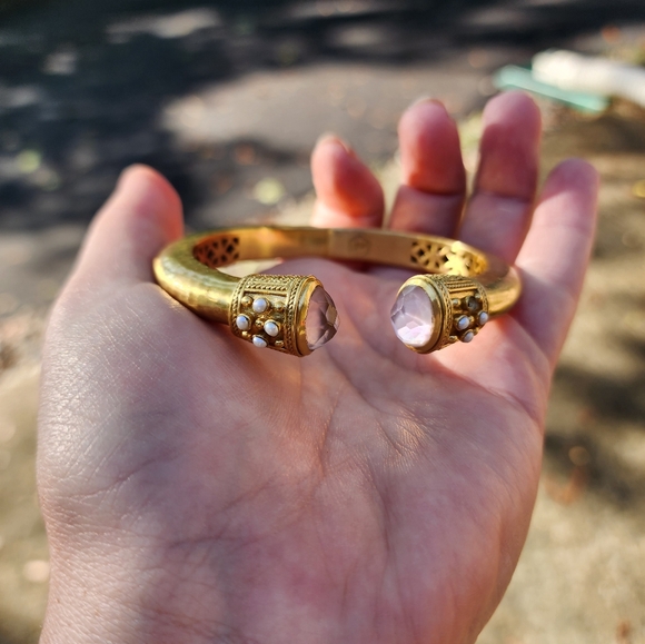 Julie Vos Pink And Gold Bangle Bracelet - Picture 3 of 3